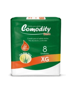 Pañales Adulto Unisex Incontinencia Fuerte Basic Talla XG 8 UND