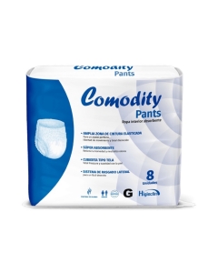 Pañales Adulto Unisex Comodity Pants Incontinencia Fuerte Talla G 8 UND