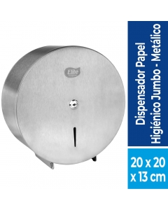 Dispensador Papel Higiénico Alto Metraje Acero Inoxidable