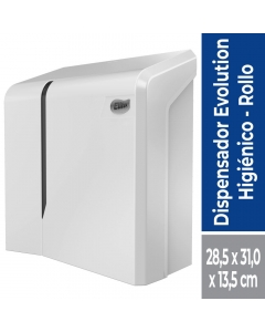 Dispensador Papel Higiénico Alto Metraje Evolution Plástico / Blanco