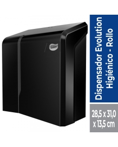 Dispensador Papel Higiénico Alto Metraje Evolution Plástico / Negro