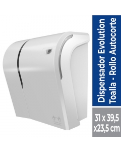 Dispensador Toalla de Papel Corte Automático Plástico / Blanco