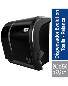 Dispensador Toalla de Papel Corte Manual con Palanca Plástico / Negro