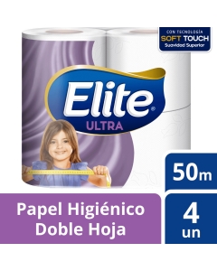 Papel Higiénico Bajo Metraje H/D Ultra 50 MT x 4 Rollos