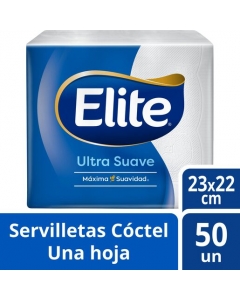 Servilleta Mesa H/S Cóctel Blanca 23 X 22 CM 50 HJS x 1 Pqte