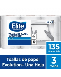 Toalla de Papel Alto Metraje H/S Evolution Plus 135 MT x 3 Rollos