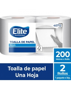 Toalla de Papel Alto Metraje H/S Plus 200 MT x 2 Rollos