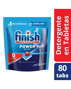 Detergente Tabletas Finish Power All in 1 Max - 80 Und