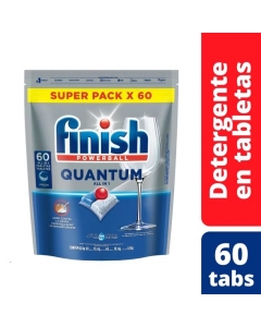 Detergente Tabletas Finish Quantum Power All in 1 Max - 60 Und