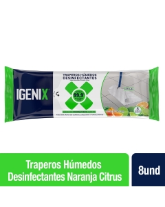 Trapero Húmedo Desinfectante Multiuso - Naranja Citrus 8 UND x 1 Pqte