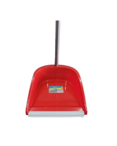 Pala de Basura con Mango Madera color Rojo