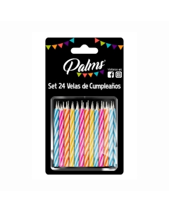 Set de Velas Espirales Colores Surtidos 24 UND