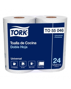 Toalla de Papel Bajo Metraje H/D Universal 24 MT x 2 Rollos