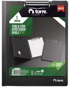 Anotador PVC Negro Oficio Doble con Apretador