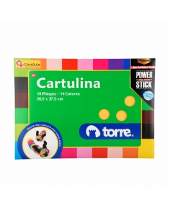 Cartulina 18 Pliegos 14 Colores 26,5 x 37,5 CM