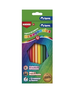 Lápices de Colores Hexagonales 12 Und