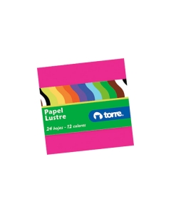 Papel Lustre 12 Colores 10 x 10 CM - 24 Hjs