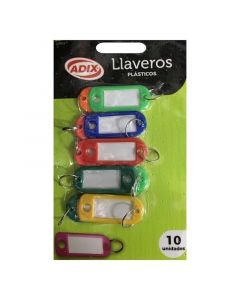 Llaveros con Placas de Identificación de Colores 10 UND