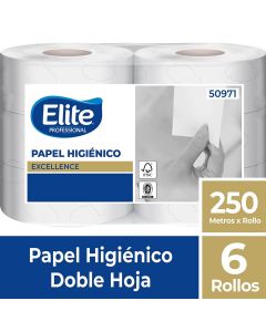 Papel Higiénico Alto Metraje H/D Extra Blanco Excellence 250 MT x 6 Rollos 