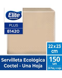 Servilleta Mesa H/S Ecológica Plus 23 x 22 CM 150 HJS x 1 Pqte