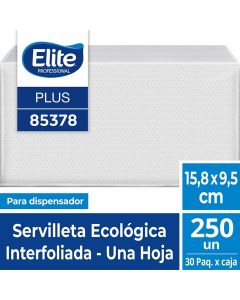 Servilleta Dispensador H/S Ecológica Plus 21,6 x 15,8 CM 250 HJS x 30 Pqtes