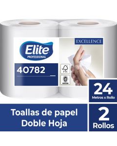 Toalla de Papel Bajo Metraje H/D Extra Blanca Excellence 24 MT x 2 Rollos