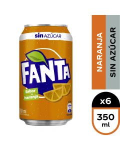 Bebida Lata Fanta Sin Azúcar Pack 6 UND 350 ML