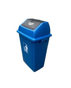 Contenedor de Basura con Tapa Push 60 LT Azul