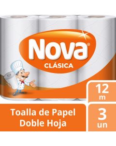 Toalla de Papel Bajo Metraje H/S Clásica 12 MT x 3 Rollos